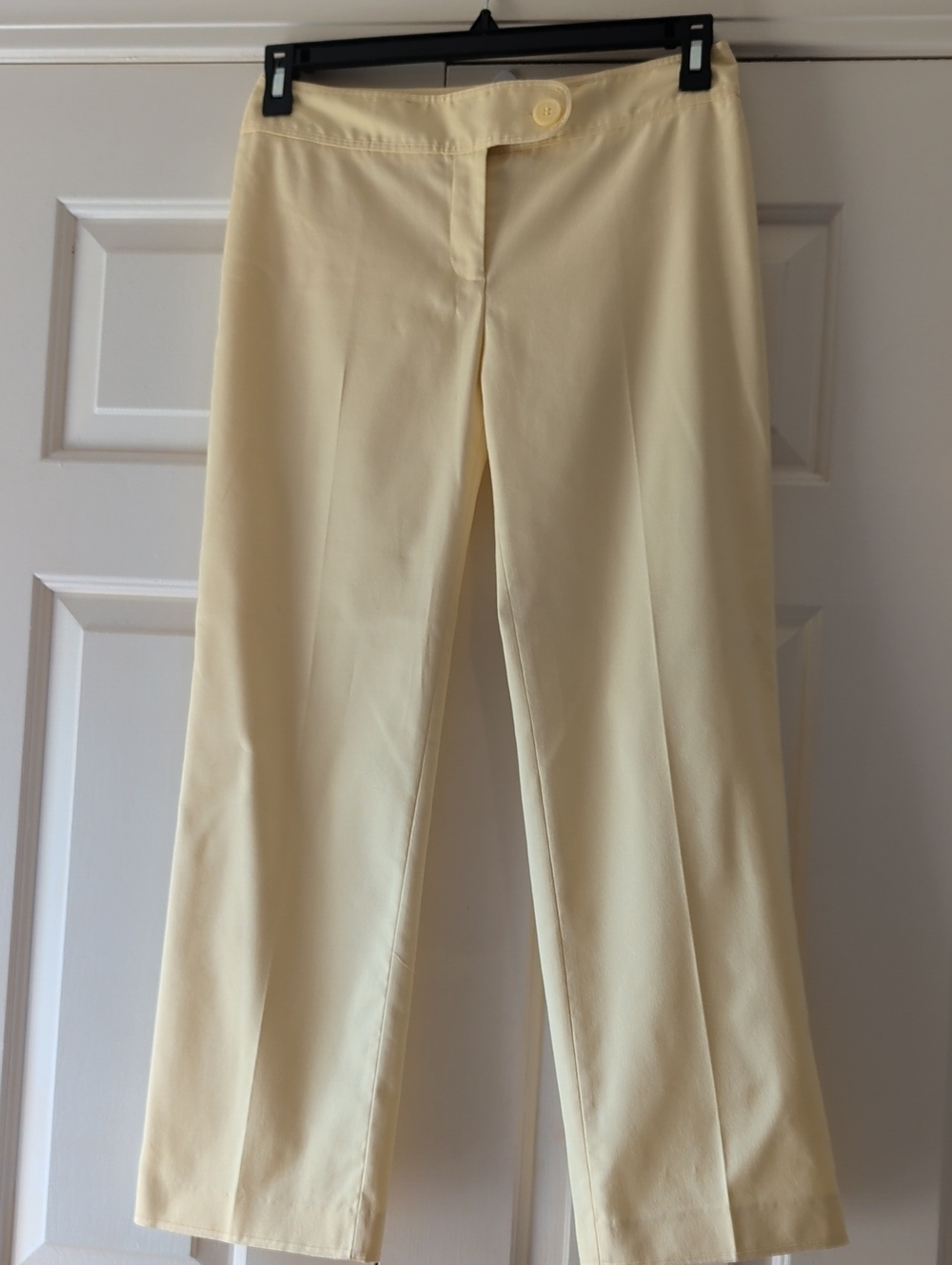 Sigrid Olsen Butter Yellow Cropped Pants Size 4 | Cotton Stretch Straight Leg